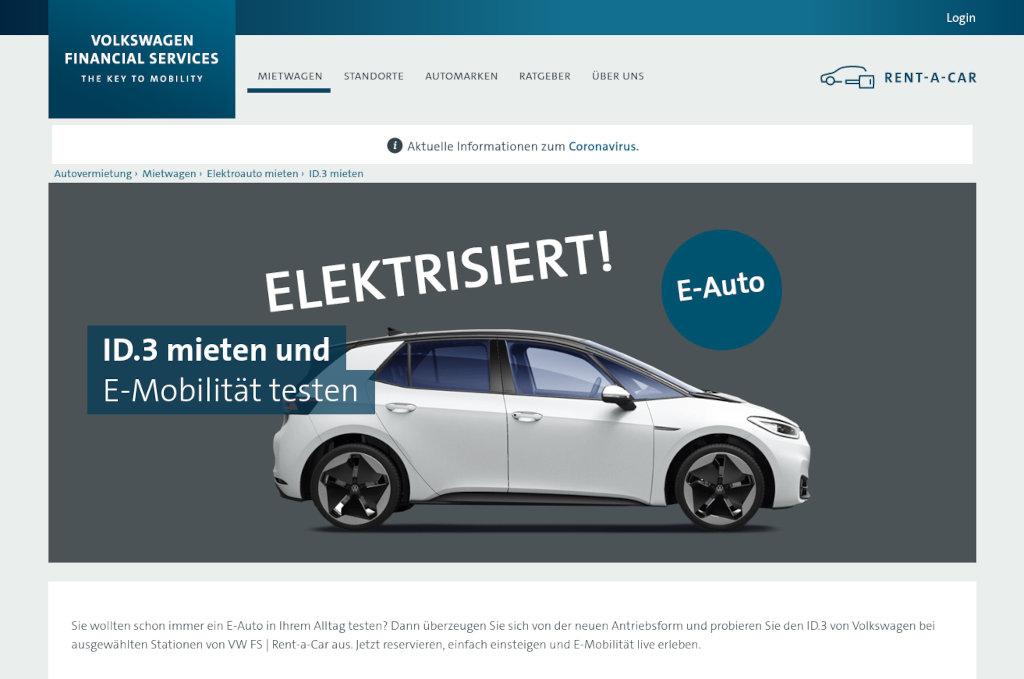 VW FS Rent-a-Car Screenshot