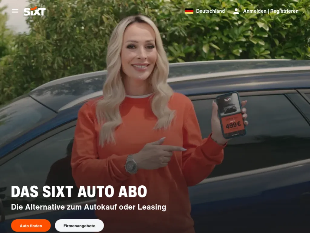 SIXT auto abo Screenshot