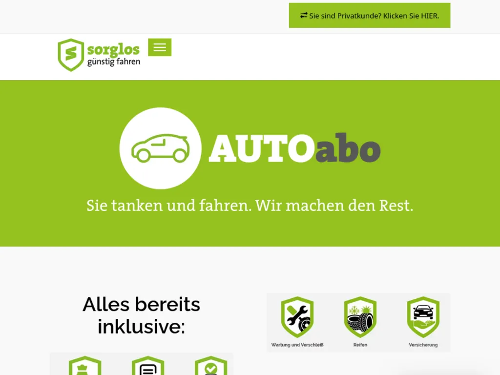 sorglos günstig fahren Screenshot