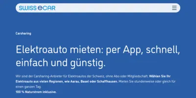 Swiss E-Car CarSharing Screenshot