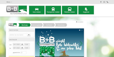 B+B Autovermietung Mietwagen Screenshot