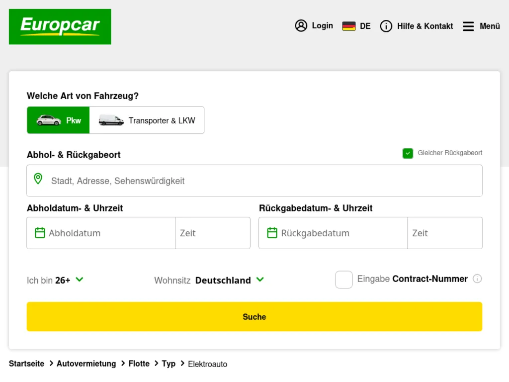 europcar Screenshot
