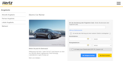 hertz Mietwagen Screenshot