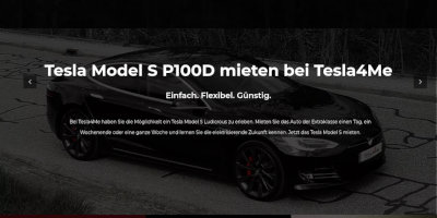 Tesla4Me Mietwagen Screenshot