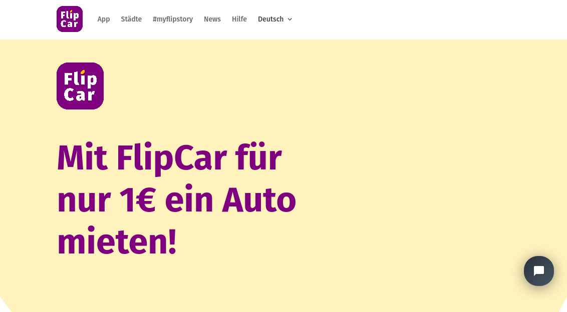 Screenshot Flipcar Website